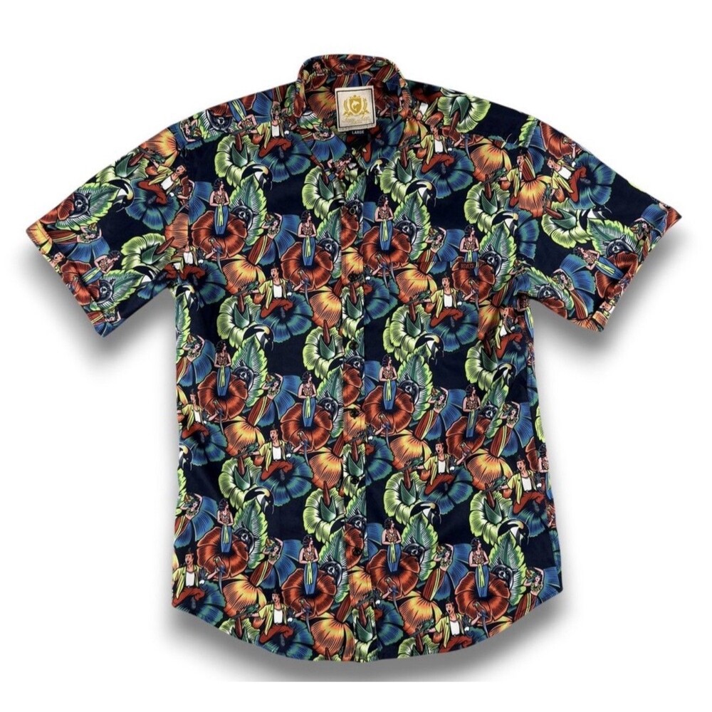 RSVLTS Tom Ace Pet Detective Ace Ventura Short Sleeve Kunuflex Shirt Sz M